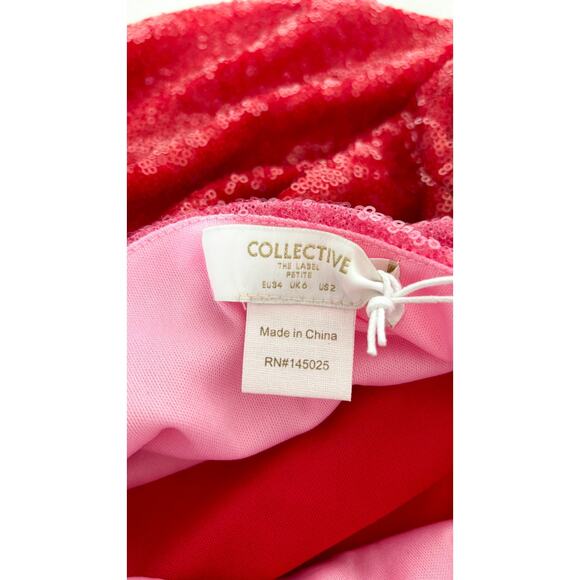 Collective The Label Embellished Sequin Heart Mini Dress Womens Size 2 New Red - Picture 7 of 9